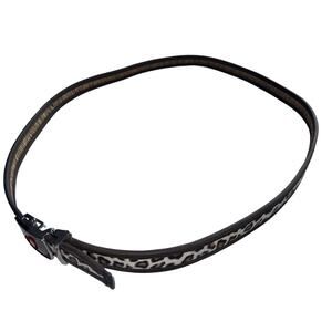 VERSA LEOPARD PRINT BELT WOMENS 54 INCH BROWN SILVER BUCKLE ANIMAL PRINT